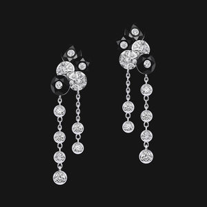 18k Dangling Obsidian Earrings